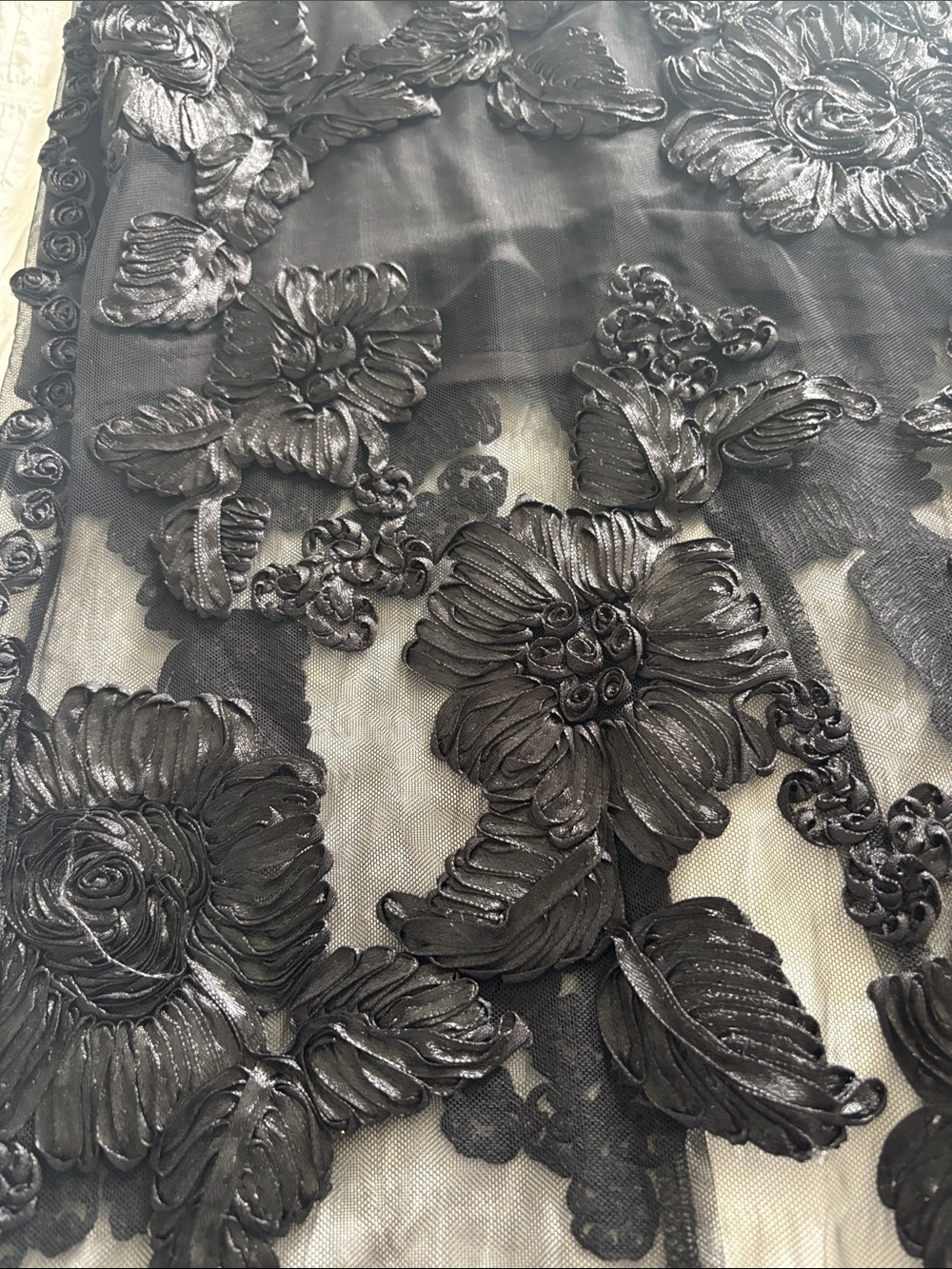 Gorgeous Black Strapless Floral Appliqué Dress - Picture 2 of 7
